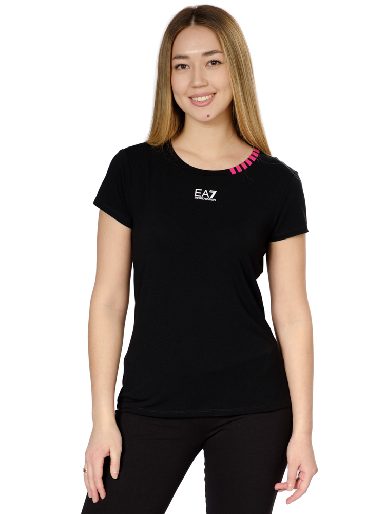 футболка женская ea7 emporio armani 6rtt16 black