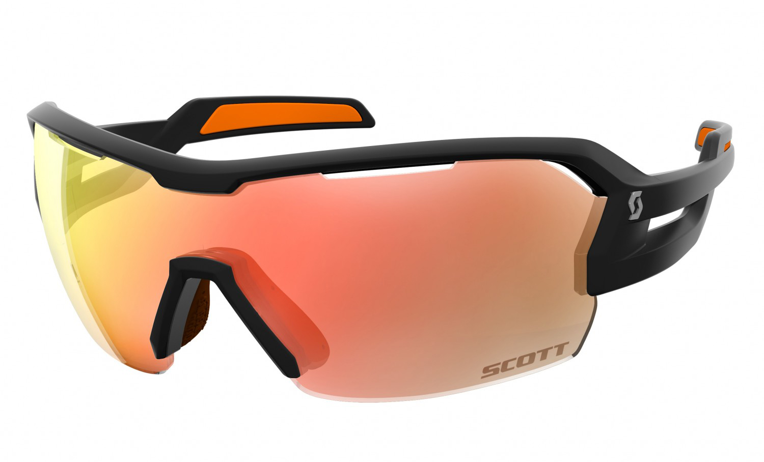 очки scott spur black matt/orange red chrome enhancer+clear