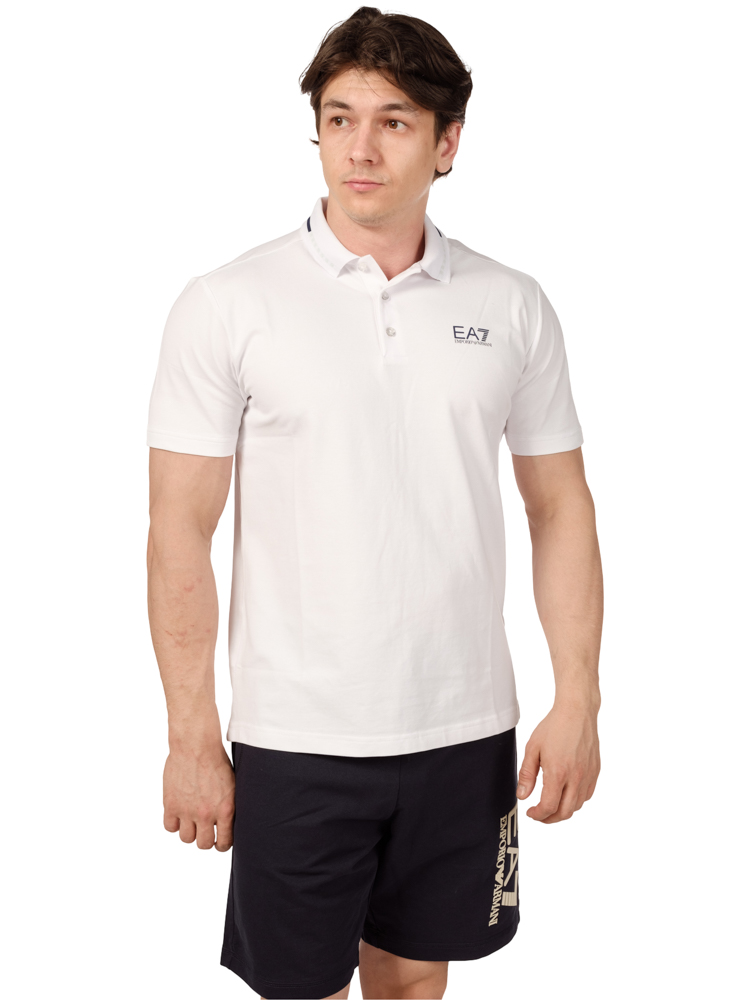 Поло мужское EA7 Emporio Armani 7M000184 white