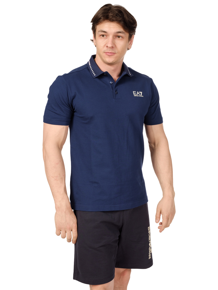 Поло мужское EA7 Emporio Armani 7M000184 medial blue