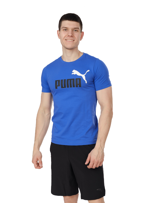 футболка мужская puma ess+ 2col logo синий