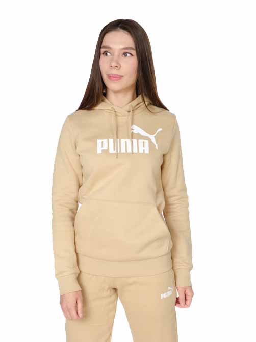 толстовка женская puma ess logo hoodie fl s бежевый