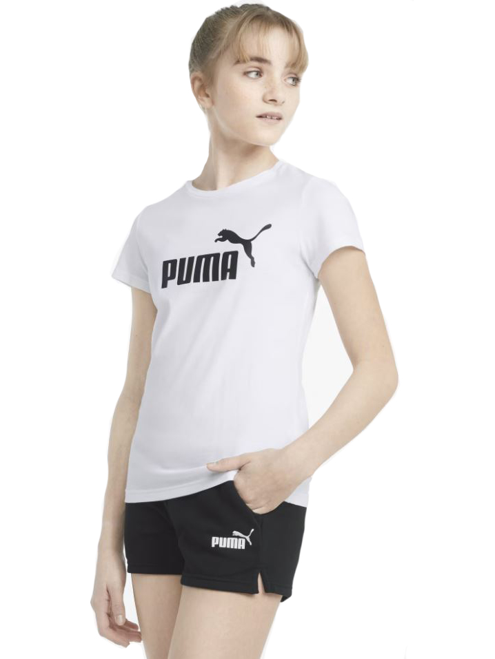 костюм детский puma logo tee & shorts set g белый