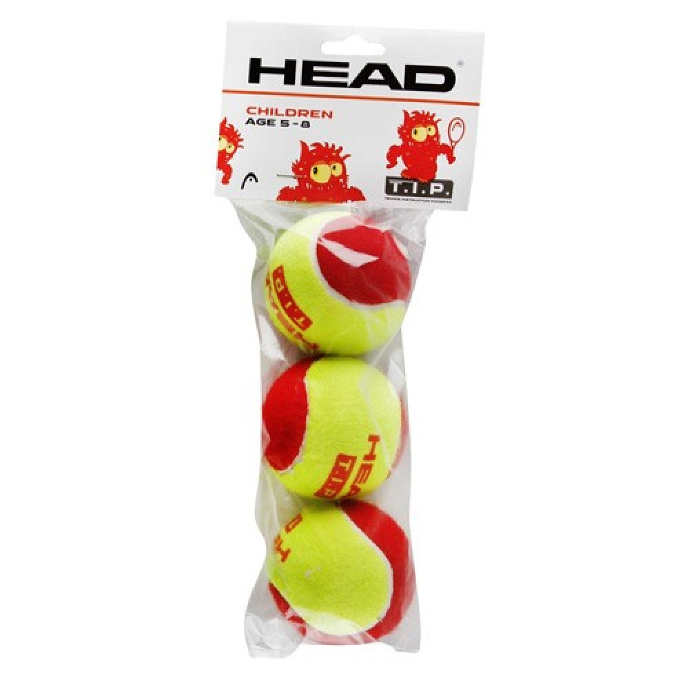 мяч для большого тенниса head 3b tip 4 dz красный (1шт.)