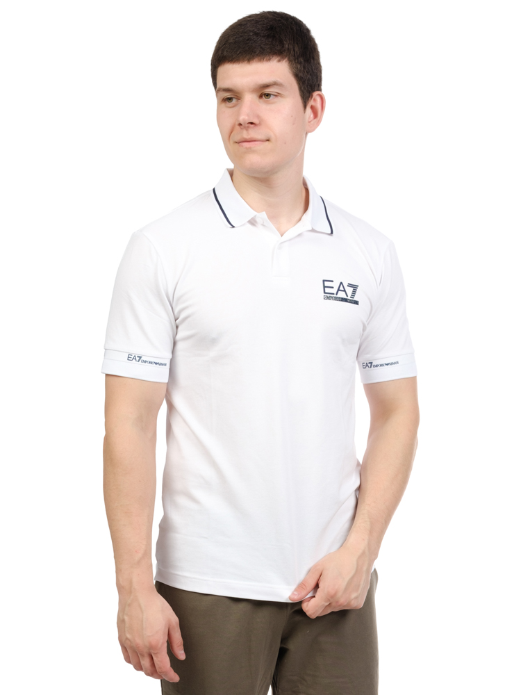 Поло мужское EA7 Emporio Armani 3DPF19 white