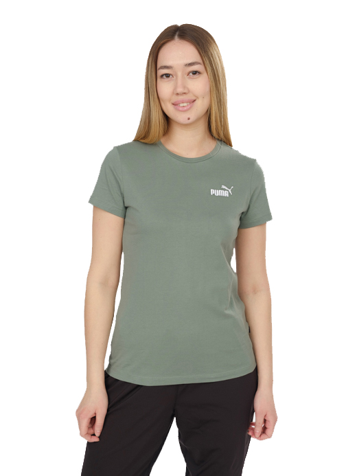 футболка женская puma ess+ embroidery зелёный
